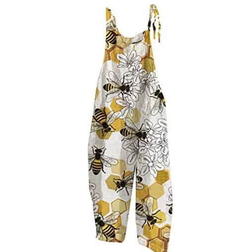Tropical 3D Print Jumpsuit for Women Loose Plus Size Slimming Romper