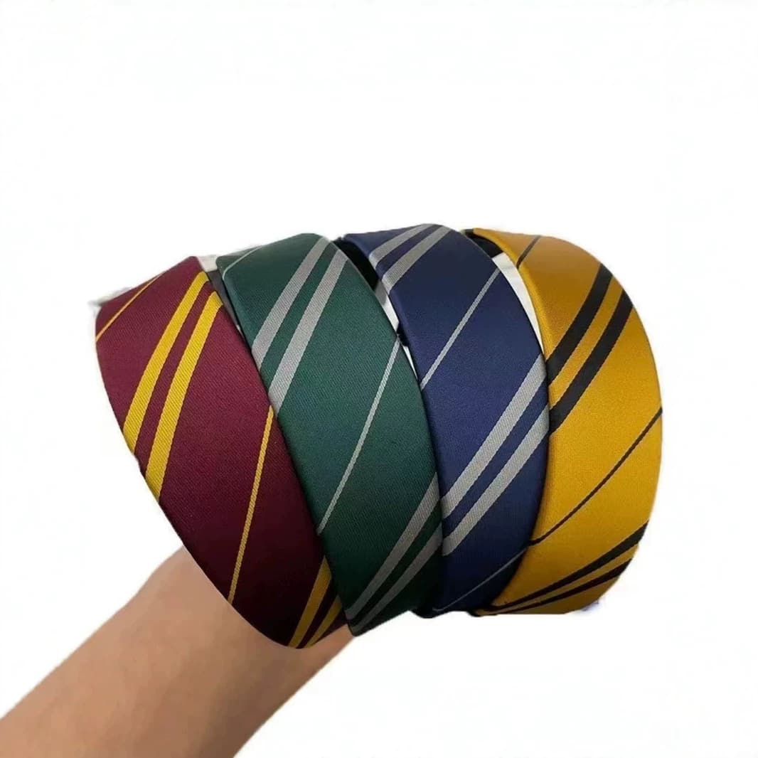 Harry Potter Series Headband Hogwarts Themed Headband Dark Purple Plaid Versatile Hair Accessory