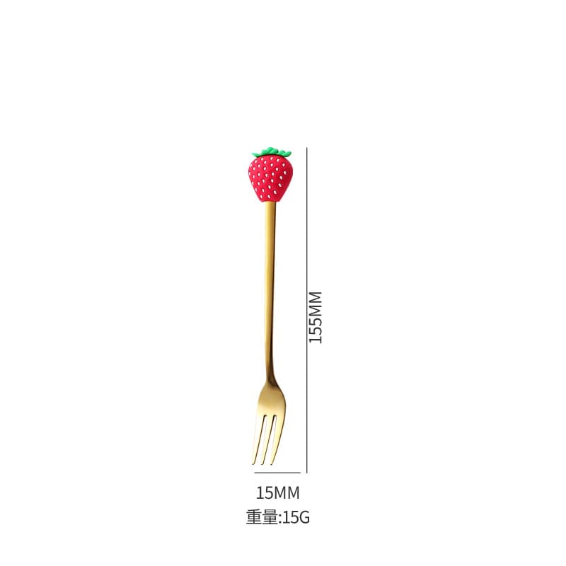304 Stainless Steel Cartoon Cutlery Spoon and Fork Wholesale Creative Cute Coffee Stirring Spoon Fruit Fork High Appearance Gift