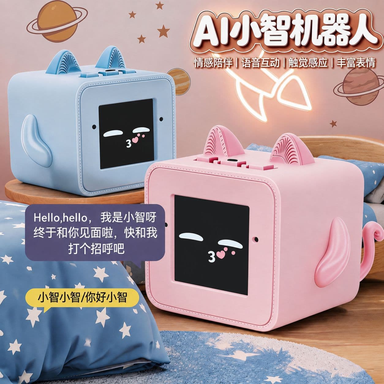 AI Companion Robot Smart Voice Chat Emoji Interaction Supports Russian English Chinese XiaoZhi AI Cross-border Version