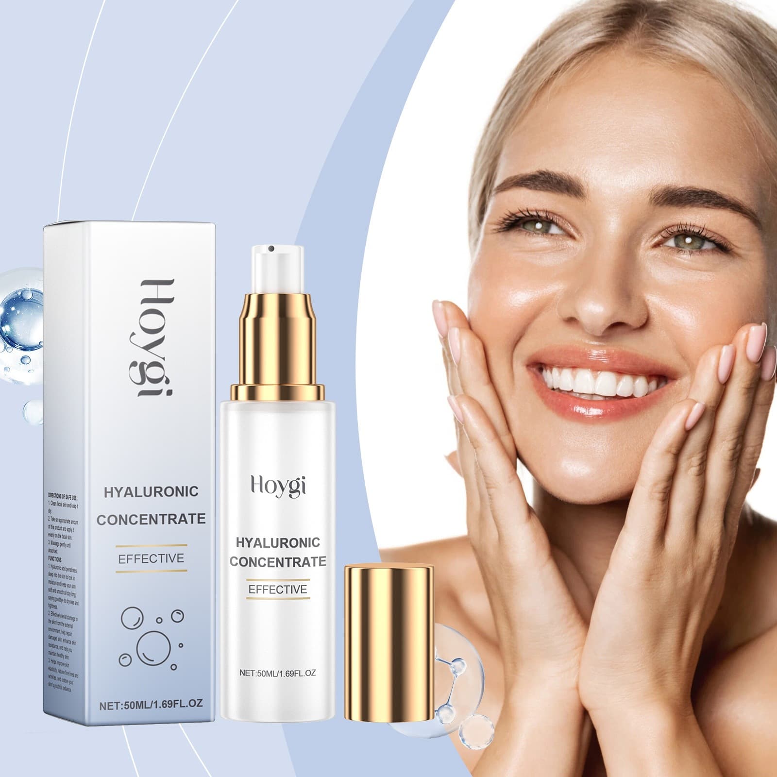 HOYGI Hyaluronic Acid Hydrating Serum Gentle Nourishing Moisturizing Skin Care Essence