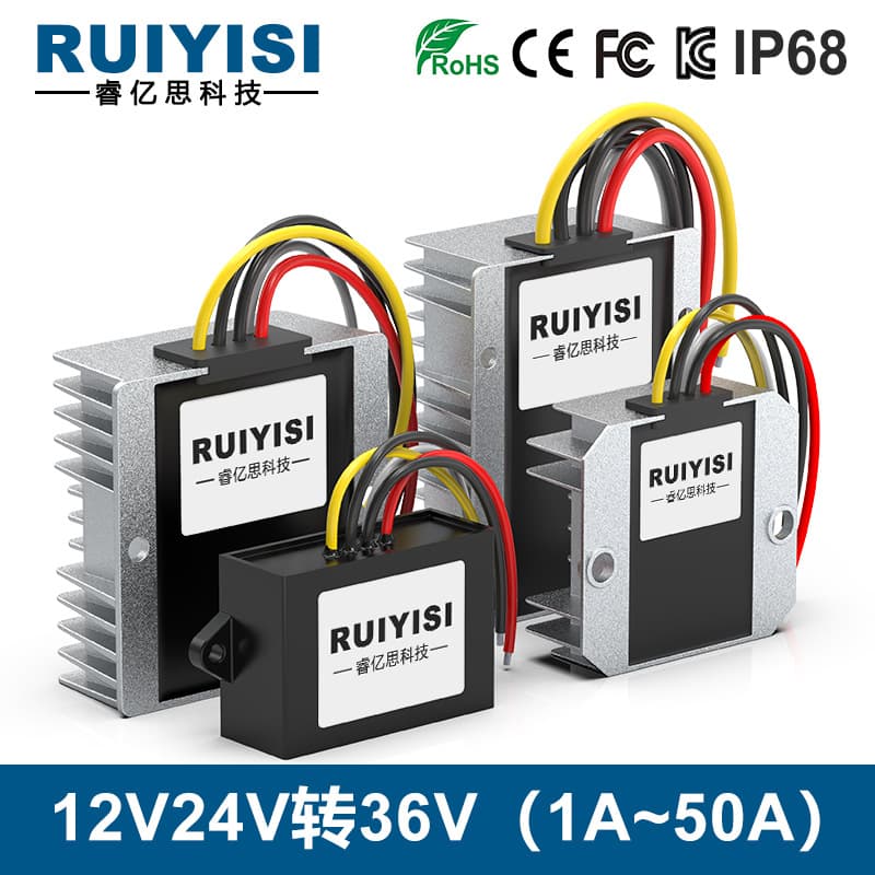 RUIYISI 12V to 36V 1A to 40A High Power Converter Regulated Power Supply 24V to 36V Boost Module