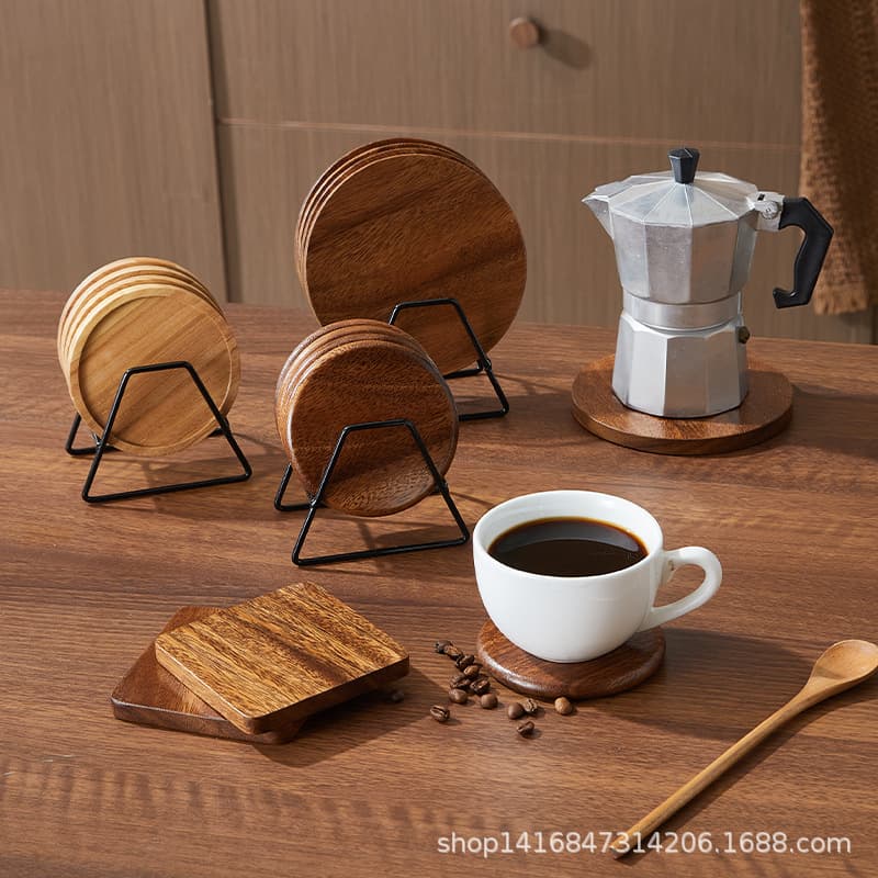 New South American walnut coaster solid wood base insulation pad coffee tea set tea ceremony creative North American Japanese light luxury