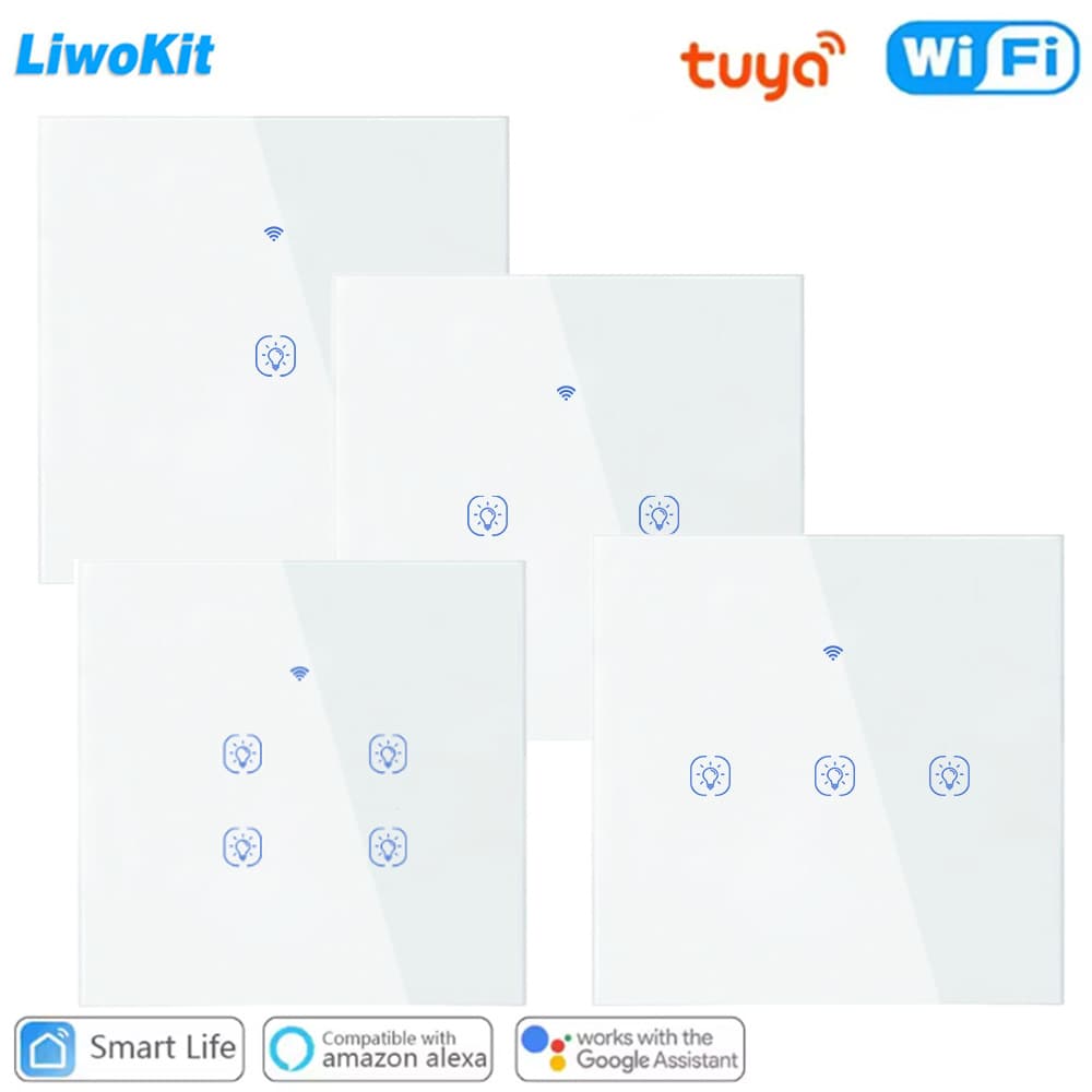 EU Tuya Smart Zigbee/Wifi Switch Single Live/Neutral Wire Switch Alexa Google Voice