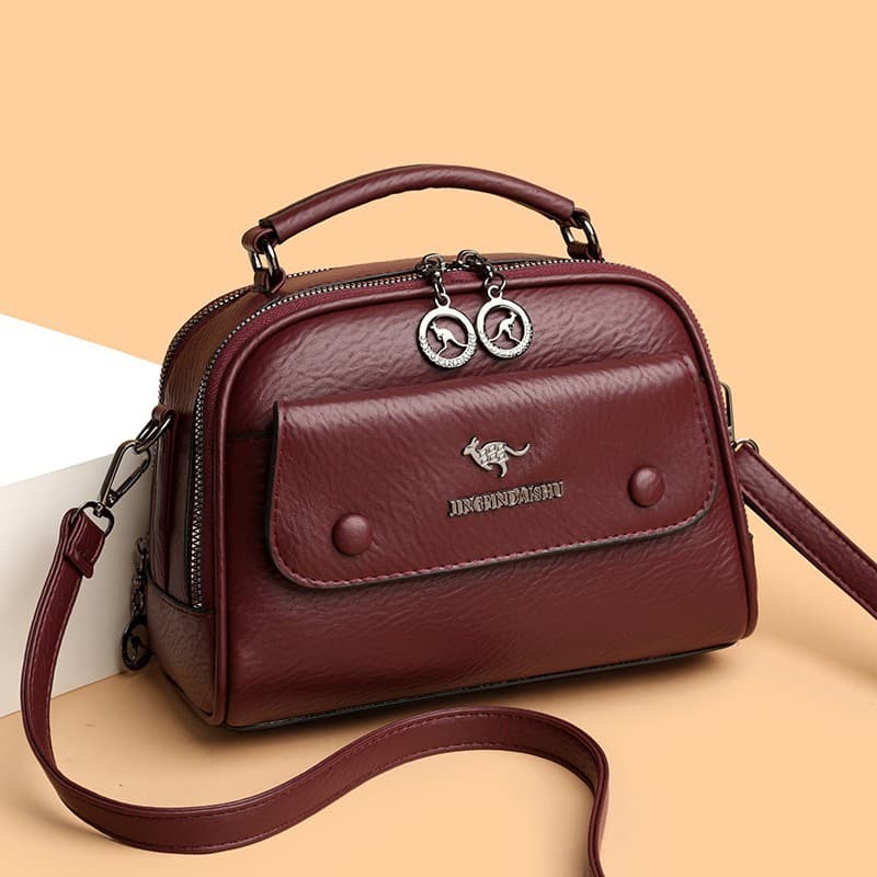Cross-Border Summer New Style Retro Soft Leather Handbag with Multiple Compartments, Fashionable Underarm Bag, Versatile Commuting Shoulder Crossbody Bag