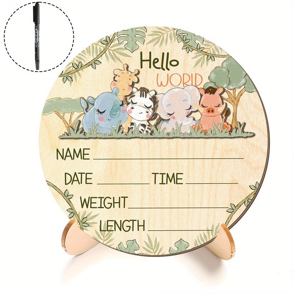 helloworld Amazon TEMU best-selling wooden baby photo props wood chips wooden growth milestones