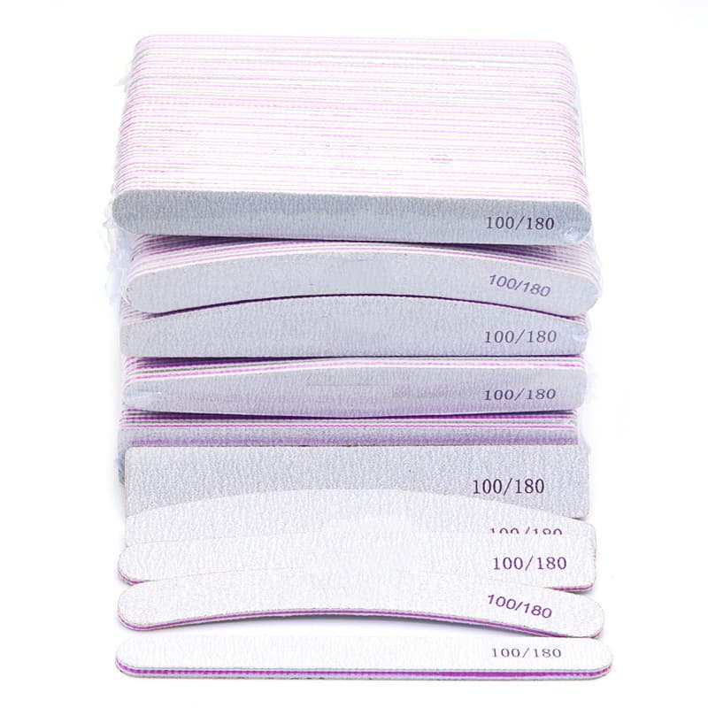 Wholesale High-End Nail File Purple Core Thick Sanding Block Shaping File Nail Tool Professional Nail File for Nail Salons