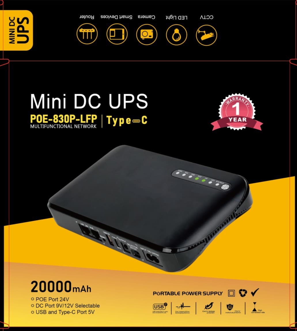 POE12V9V/20000mah router optical cat monitoring uninterruptible power supply home mobile battery life backup ups