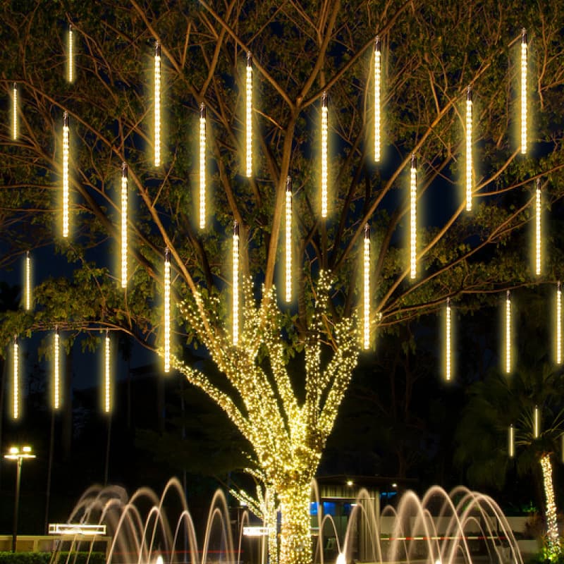 LED Meteor Shower Tree Light for Courtyard, Street Christmas Decoration, Outdoor Waterproof Meteor Shower Flowing Light