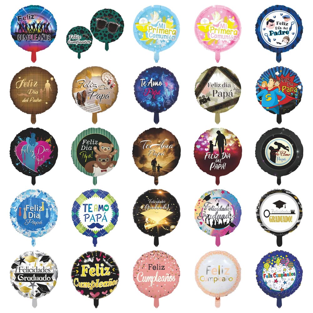 Father's Day Party Balloons Cross-border 18-inch Round Graduation Season Aluminum Film Balloons Birthday Decoration Props Wholesale