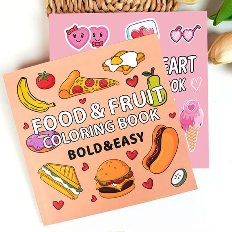 Best-selling children's coloring book for kindergarten, food and fruit doodle book, factory wholesale