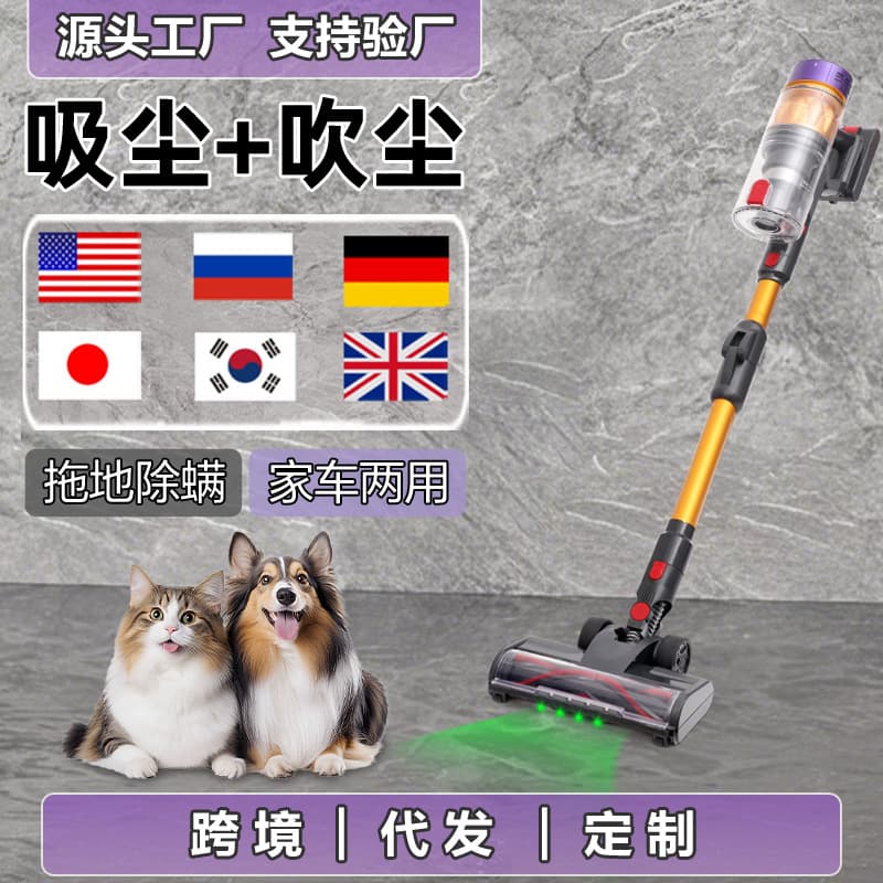 Cross-border Wireless Vacuum Cleaner for Home Use, Factory Direct High-Power Brushless Vacuum Cleaner, Blue European Standard