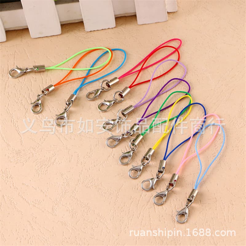 New Colorful Lobster Claw Phone Strap Cartoon Polyester Keychain Doll Rope DIY Accessory Factory Wholesale Hot Item