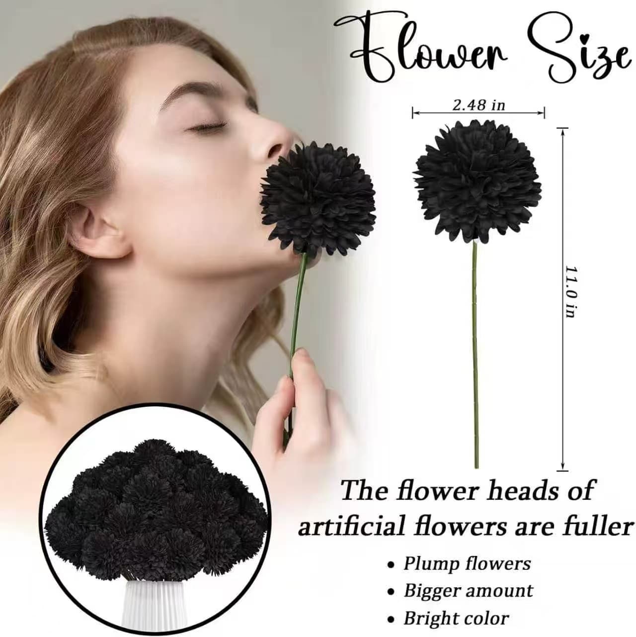 Factory Wholesale Cross-Border Artificial Dandelion Fake Flowers Pompon Chrysanthemum Hydrangea for Wedding Indoor and Outdoor Decoration