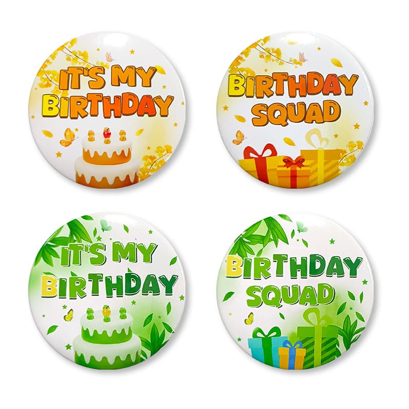 Cross-border New Birthday Party Theme Badge Festival Event Decoration Prop Tinplate Pin Combination Set