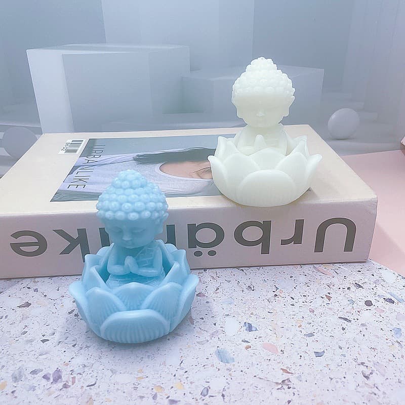 Buddha with Lotus Base Silicone Mold, Sakyamuni Buddha Statue, Aromatherapy Candle, Home Car Craft Ornament Mold