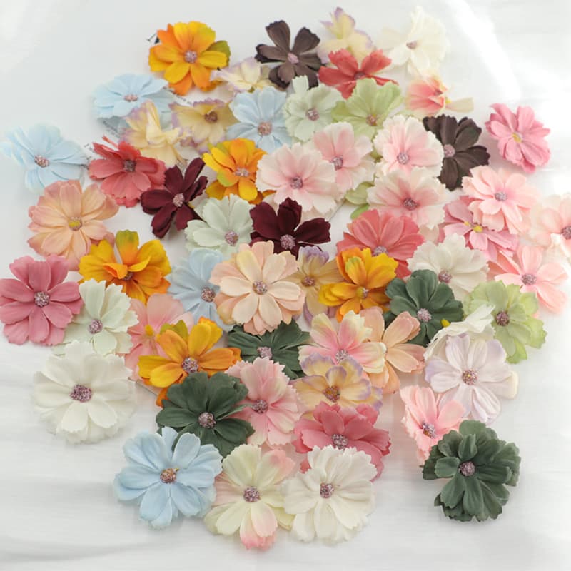 Artificial Flowers DIY Multi-Layer Flower Head Hanfu Headpiece Handmade Wreath Material Silk Flower Hairpin Wedding Decoration Flower