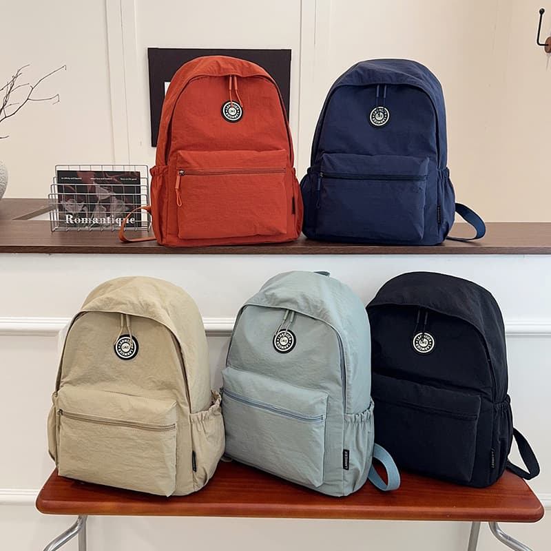 Japanese-Style Backpack 2026 New Model Solid Color High School and College Student Campus School Bag for Girls Casual Simple Backpack