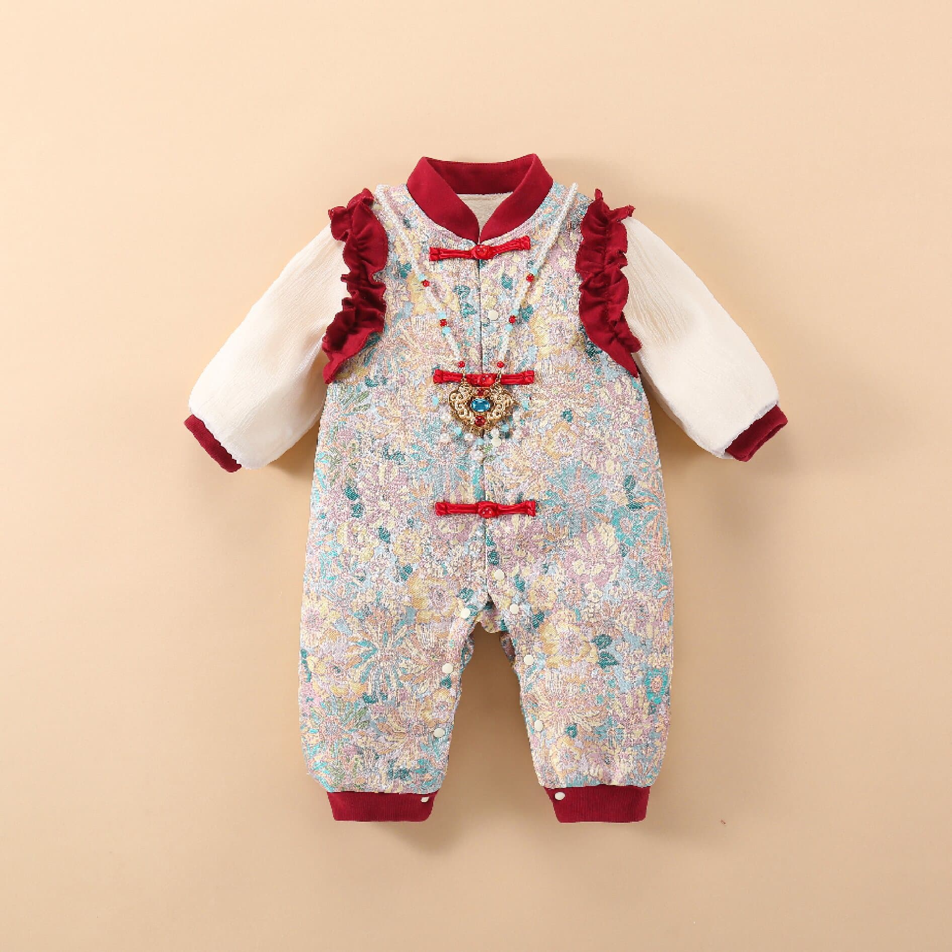 Baby Clothes, Autumn and Winter Jumpsuits, Tang Suits, Newborn Full-Month Outfits, One-Year-Old Formal Wear, Tang Suits for New Year Celebrations, New Year Full-Month Outfits