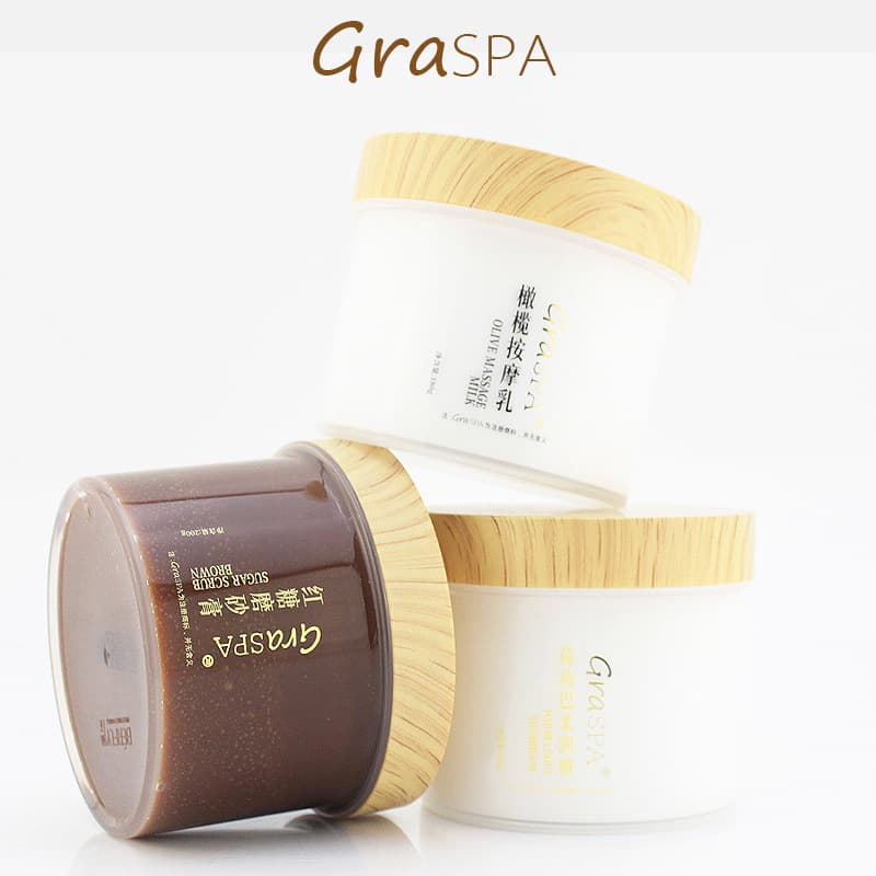 GRASPA's same brown sugar scrub hand cream, hand mask, and olive massage lotion for moisturizing and whitening.