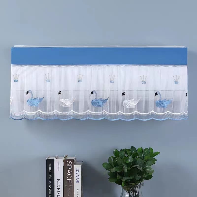 Home lace wall-mounted air conditioner dust cover that doesn't need removal when operating, compatible with Midea, Haier, Gree 1.5P units, sunproof