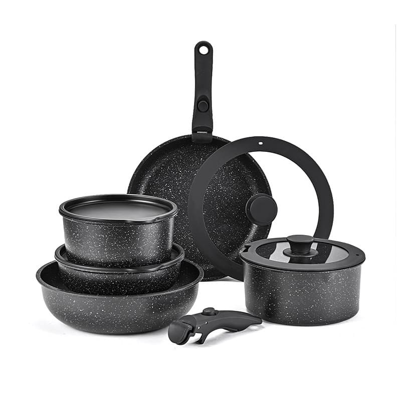 Cross-border foreign trade removable set pot non-stick frying pan medical stone complete pot set cooking pots
