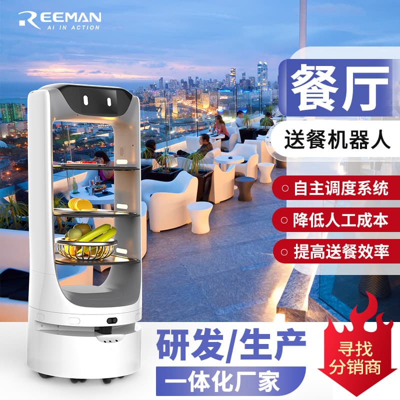 Hotel and Pub Robot, No-One Delivers Food, Passes Dishes, Serves Dishes, Smart Waiter, Restaurant Delivery Robot