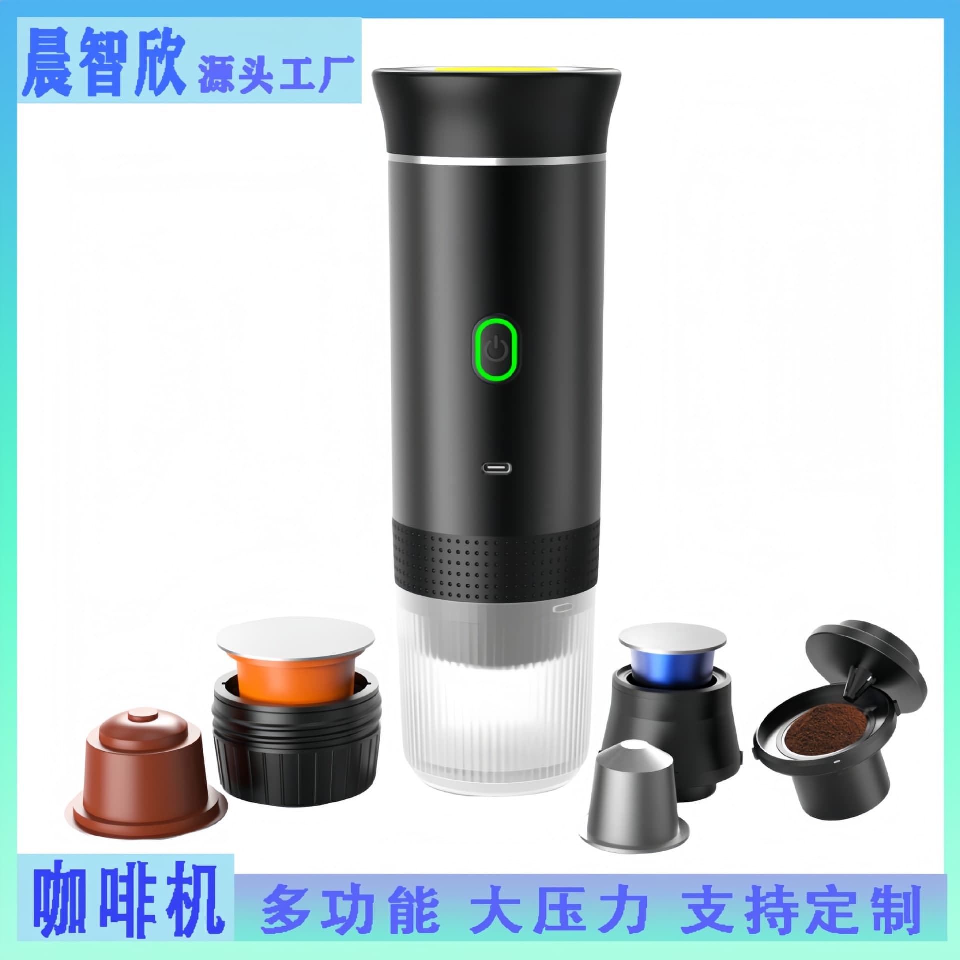 Fully Automatic Small Heating Italian Espresso Coffee Machine Portable 3-in-1 Multi-Function Capsule Coffee Maker