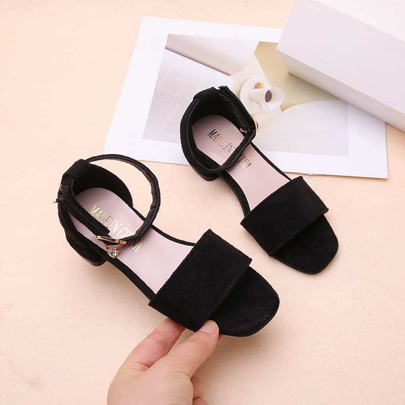 Girls Sandals Children's High Heel Princess Shoes Medium and Large Children's Shoes Girls Small Heels Flower Dance Shoes 2026 Summer New Style