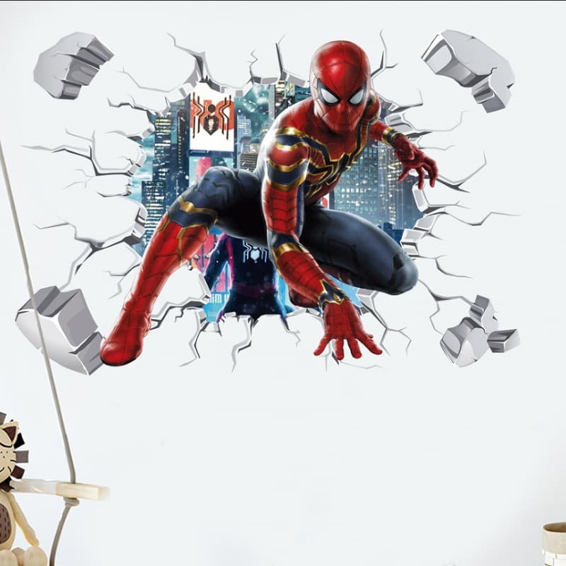Cross-border Spider-Man Window Sticker Self-Adhesive Cartoon Anime Hulk Marvel Avengers Static Cling Window Decal
