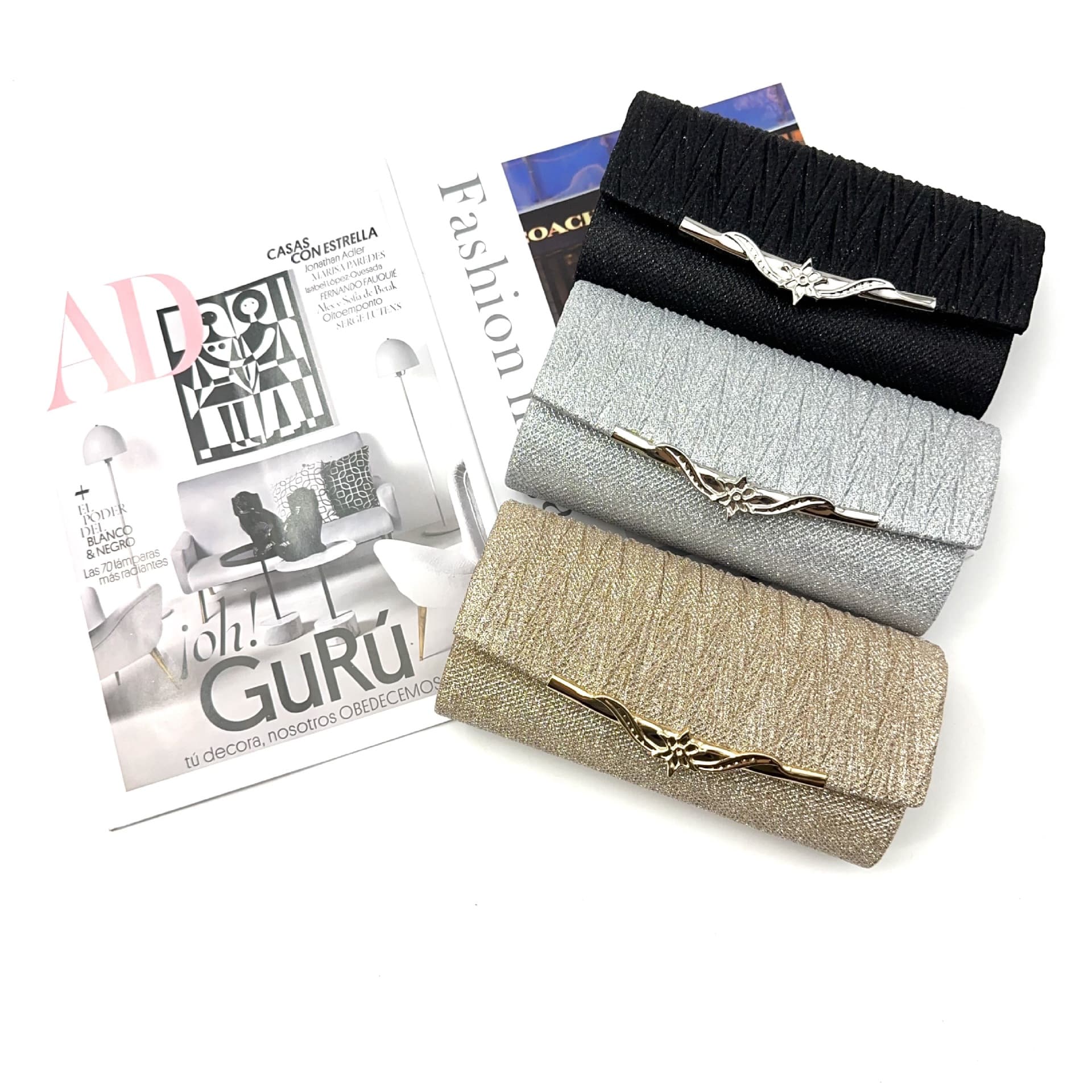 Women's Evening Bag In Stock Cross-Border New Fashion Pleated Sparkle Evening Bag Amazon Premium Clutch
