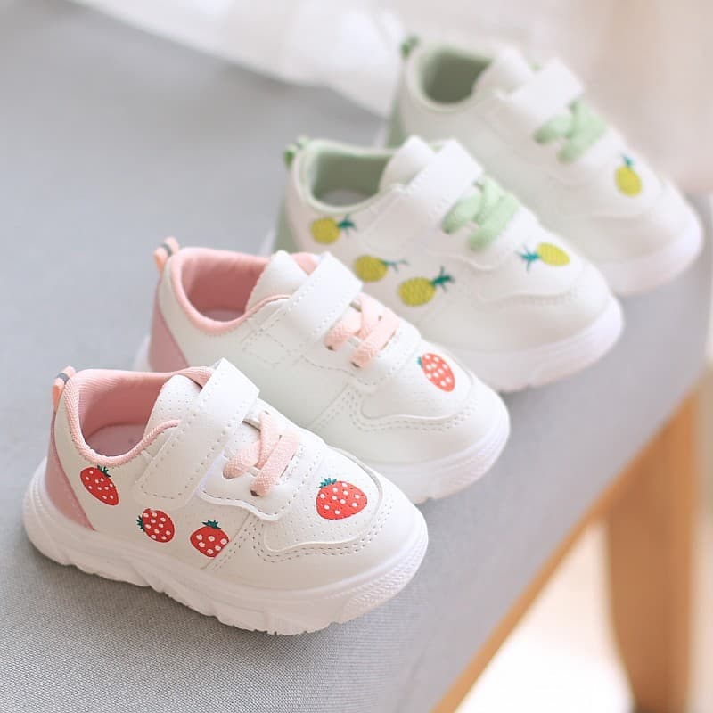 Spring/Autumn Children's Canvas Shoes Girls Casual Shoes Strawberry Shoes Toddler Baby White Shoes 2026 Kids' Shoes