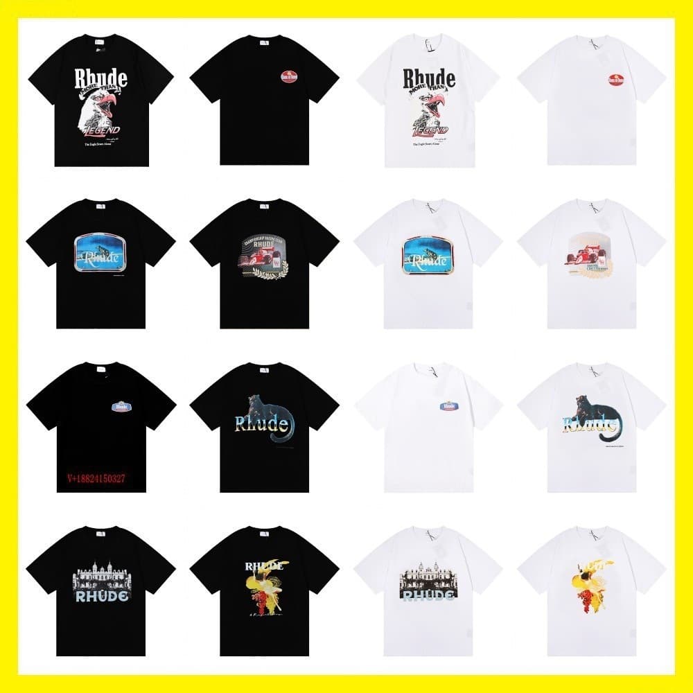 Foreign trade wholesale niche beauty trend RHU flag flower print pure cotton casual loose couple short-sleeved T-shirt DE cross-border