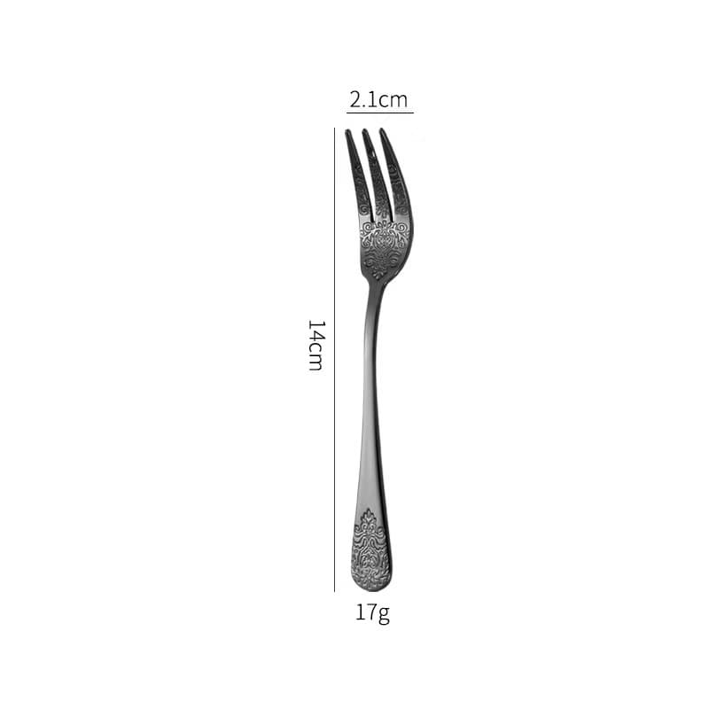 Cross-border Double-Head Pattern Stainless Steel Knife Fork Spoon Cutlery Set for Hotel Restaurant Steak Knife Dessert Spoon Embossed Cutlery Set