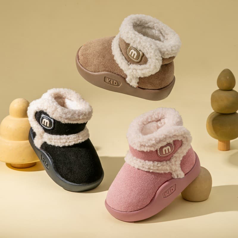 2025 New Infant Snow Boots Fleece Lined Thickened Baby Girls Cotton Shoes Anti-Slip Soft Sole Boys Walking Shoes Drop Shipping