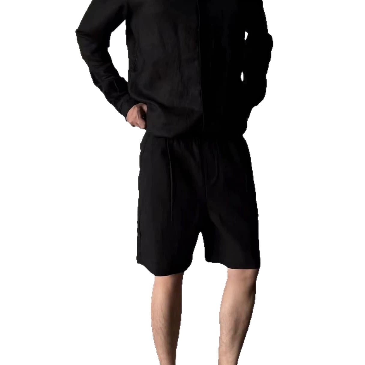 Summer Cool Lyocell Tencel Linen Pleated Loose Five-Point Casual Shorts Old Money Simple Draping Breathable Men