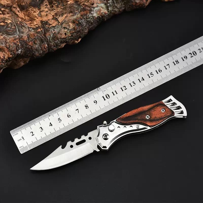Outdoor Folding Knife High Hardness Folding Knife Camping Collection Gift Colored Wood Handle Tool Foldable