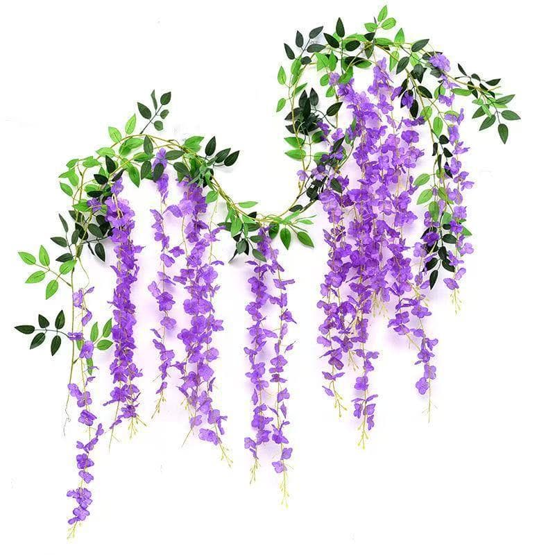 Wisteria flower rattan decorative flower wrapped around the ceiling plastic flower vine string flower plant air-conditioning pipe blocking simulated bouquet