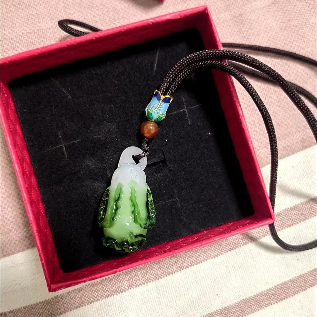 Zibo Boshan Glass Chicken Oil Yellow Gourd Necklace Handmade Wealth Cabbage Pendant Fortune Gift Live Streaming Drop Shipping