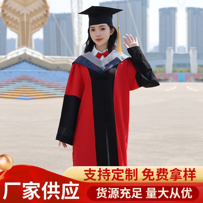 Factory wholesale graduation mentor gown, professionally designed adult bachelor's gown with hood and stole