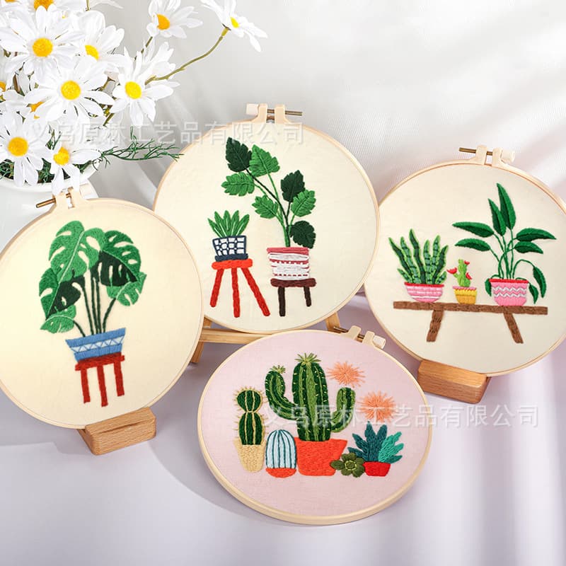 Cross-Border Hand Embroidery DIY Kit: 3D Floral, Butterfly, and Plant Designs
