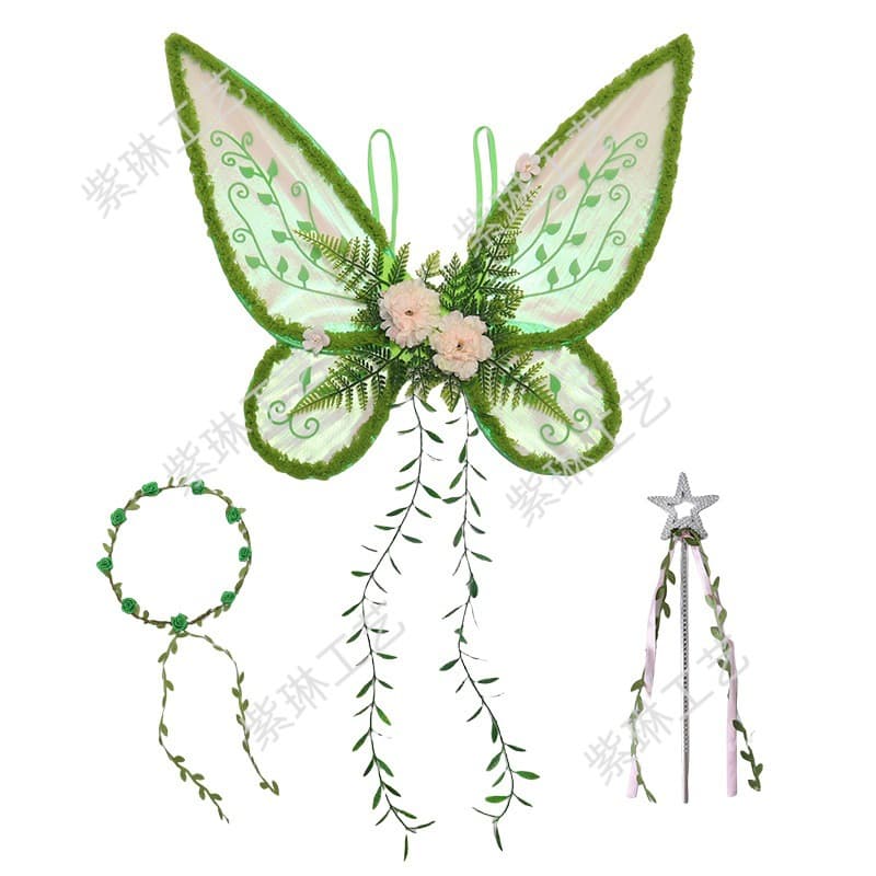 Fantasy Original Cross-border Trade Festival Party COS Costume Butterfly Back Decoration Willow Leaf Elf Decorative Wings