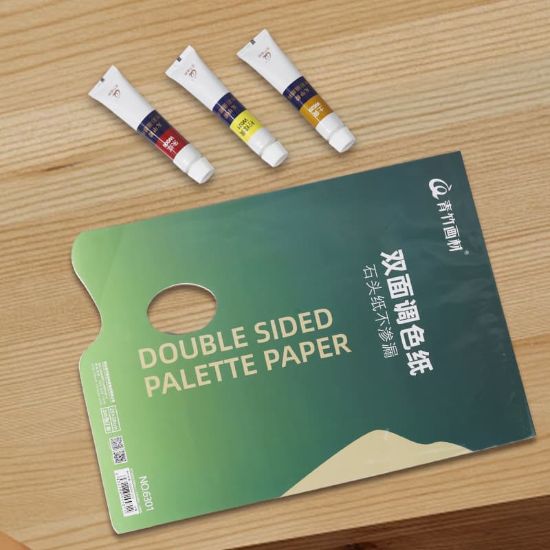 Green bamboo coloring paper for art students, disposable no-wash removable coloring book, gouache oil painting acrylic color palette board