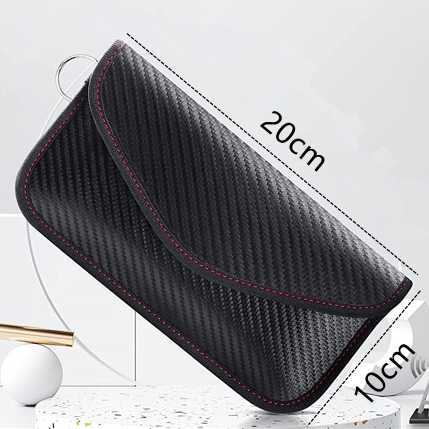 Carbon Fiber RFID Blocking Car Key Pouch Faraday Bag Anti-Theft Anti-Magnetic Anti-Induction Cover Neutral Gender Style