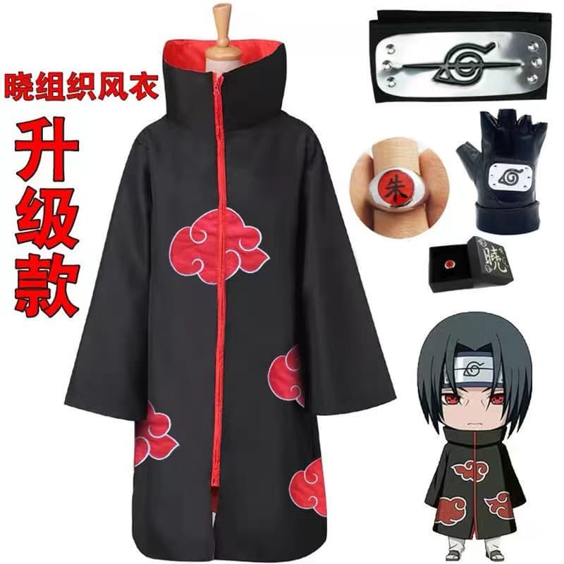 Wholesale Cloak Costume Naruto Uchiha Itachi Sasuke Outfit Fourth Hokage Minato Red Cloud Cloak