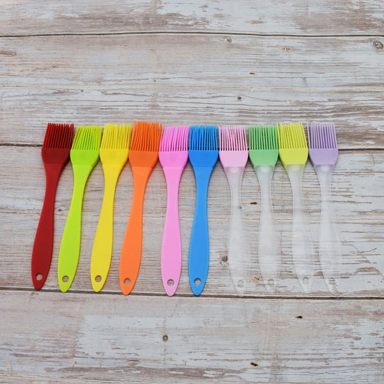 In-stock small split plastic handle silicone brush, oil brush, food grill brush, cooking brush, seasoning brush