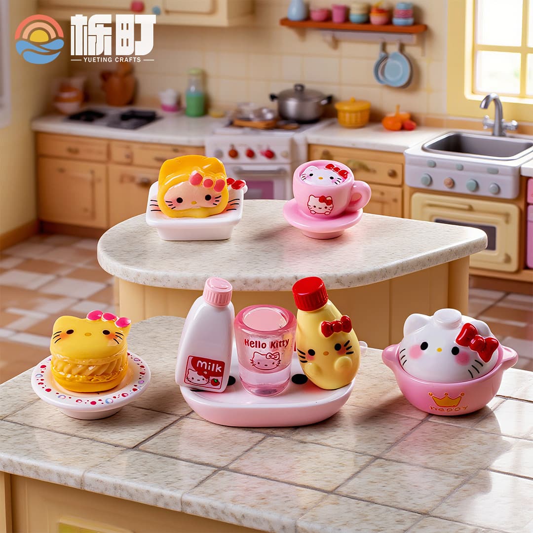 Micro landscape creative cute kitchen kitten animal blind box decoration accessories office desktop mini small ornaments