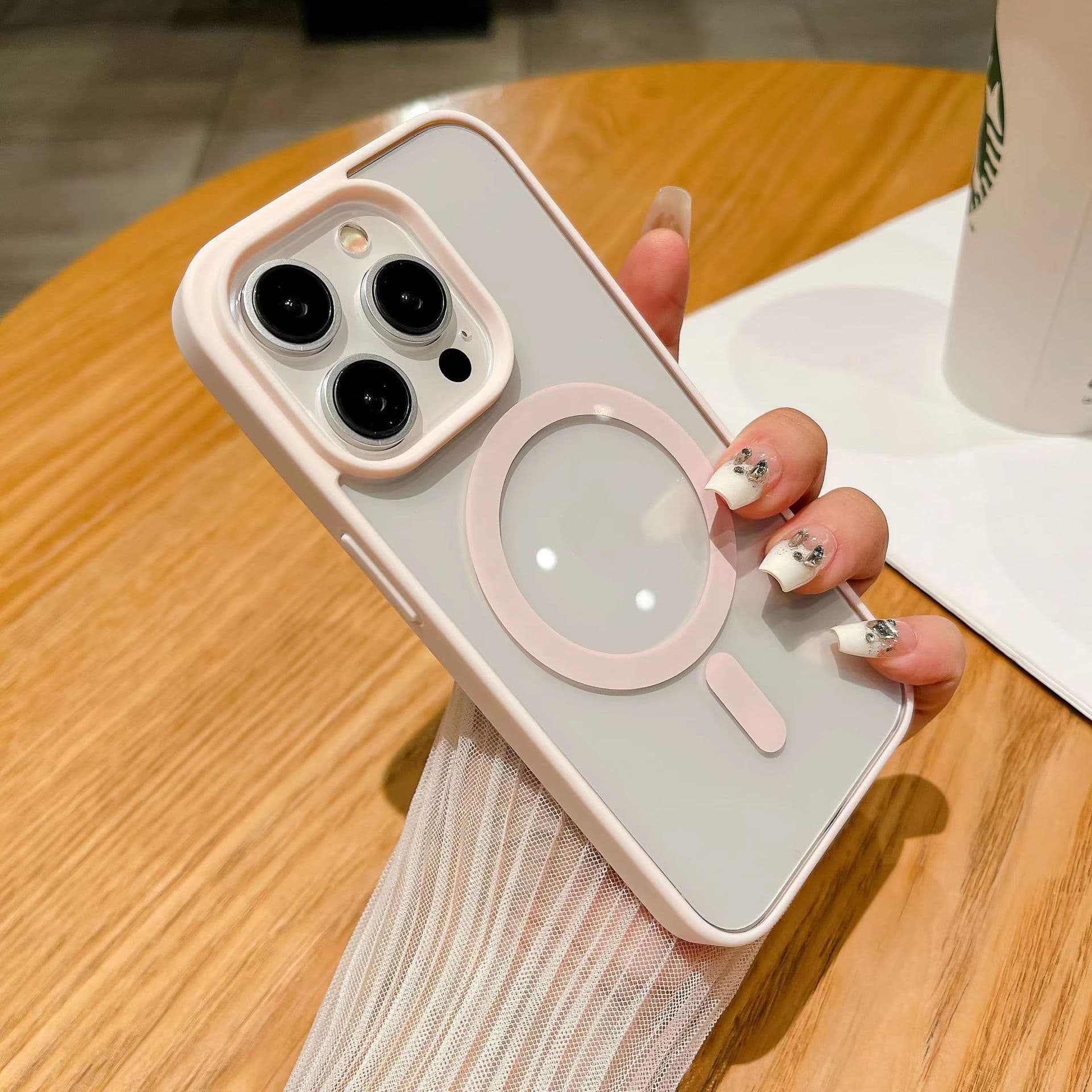 Compatible with iPhone 17 Titanium Original Color Magnetic Phone Case 16E High Transparency Frosted Skin Texture Apple 16PRO Shockproof Hard Case