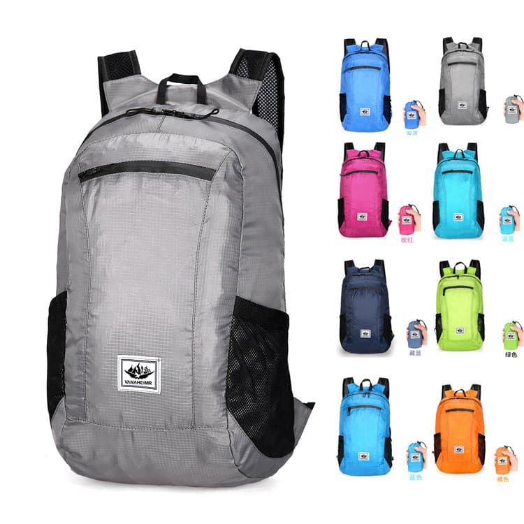 Selected Cross-border Foldable Backpack, Colorful Outdoor Large Capacity Lightweight Travel Sports Backpack with Logo