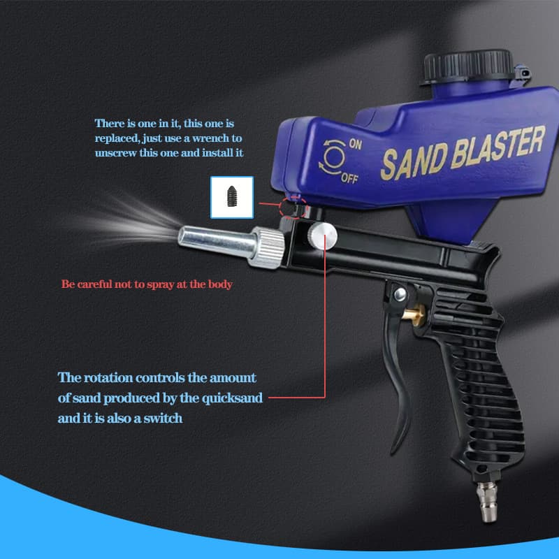 Pneumatic Sandblasting Gun, New Portable Handheld Pneumatic Sandblaster, Cross-border Automatic Sandblasting Tool, Small Pneumatic Gun